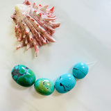 Large Sky Blue Oval Yungai Beads, Set of 4 Background