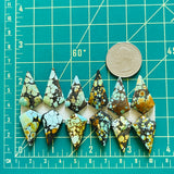 Large Mixed Shield Mixed Turquoise, Set of 12 Dimensions