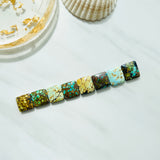 Medium Mixed Square Mixed Turquoise, Set of 8 Background