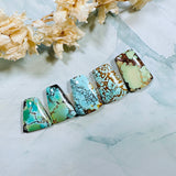 Medium Mixed Trapezoid Mixed Turquoise, Set of 5 Background