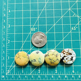 Large Mixed Round Mixed Turquoise, Set of 4 Dimensions