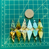 Large Mixed Shield Mixed Turquoise, Set of 12 Dimensions
