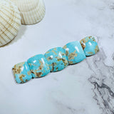 Large Sky Blue Barrel Sand Hill Turquoise, Set of 5 Background