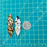 Large Royal Orange Teardrop Purple Lavender Variscite, Set of 4 Dimensions