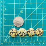 Medium Royal Orange Round Treasure Mountain Turquoise, Set of 4 Dimensions