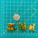 Large Royal Orange Mixed Mixed Turquoise, Set of 6 Dimensions