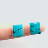 10x12mm Rectangle Yungai Turquoise Cabochons, Set of 2