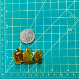 Large Royal Orange Mixed Treasure Mountain Turquoise, Set of 3 Dimensions