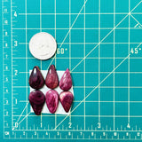 Small Purple Teardrop Spiny Oyster, Set of 6 Dimensions
