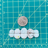 Medium Faint Blue Half Moon Sand Hill, Set of 10 Dimensions