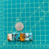 Medium Mixed Bar Mixed Turquoise, Set of 6 Dimensions