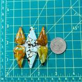 Large Mixed Teardrop Mixed Turquoise, Set of 6 Dimensions