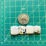 Small White Barrel White Buffalo Dolomite, Set of 4 Dimensions