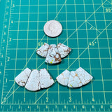 Medium Faint Blue Petal Sand Hill Turquoise, Set of 9 Dimensions