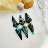 Large Ocean Blue Shield Blue Moon Turquoise, Set of 6 Background