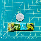 Medium Mixed Bar Mixed Turquoise, Set of 4 Dimensions