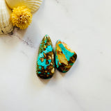 Large Ocean Blue Freeform Royston Turquoise, Set of 2 Background