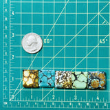 Large Mixed Square Mixed Turquoise, Set of 5 Dimensions
