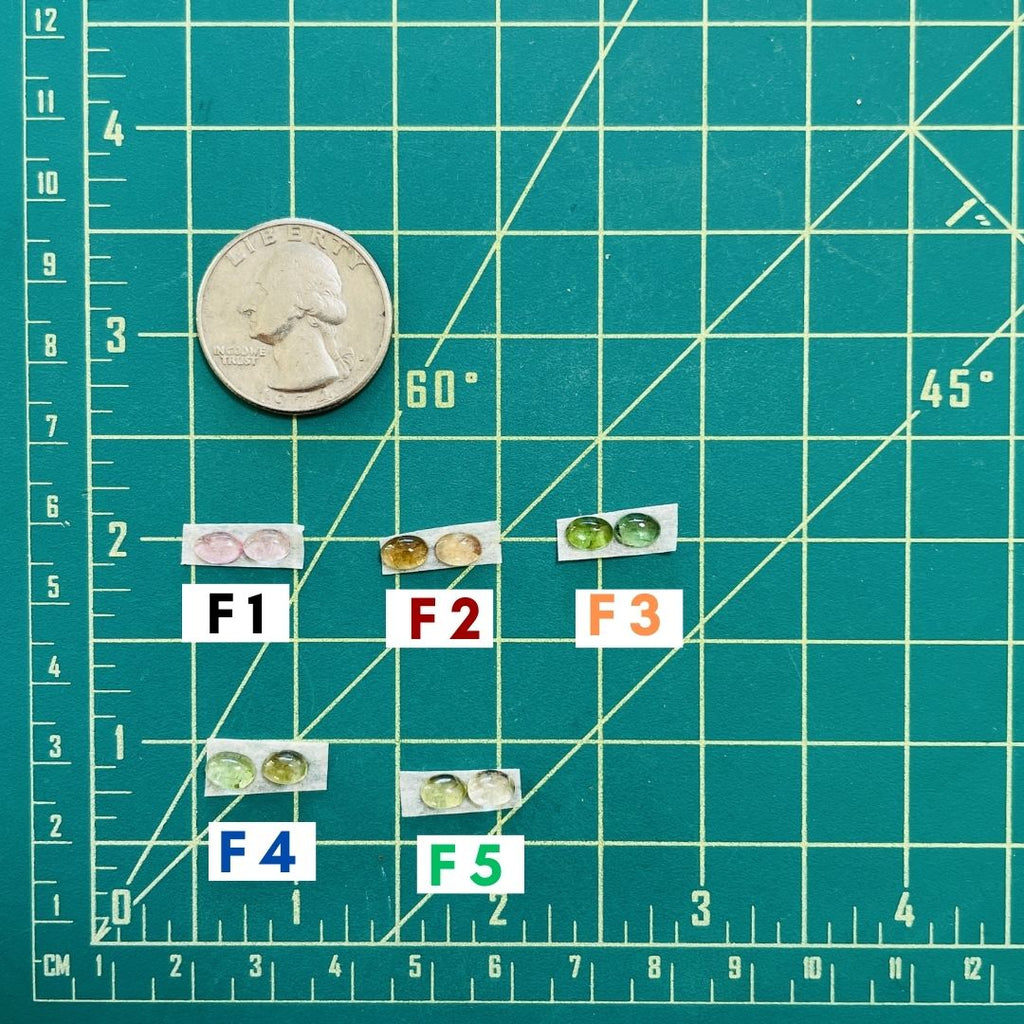 3. Small Oval Tourmaline, Set of 2 122223 Turquoise Moose