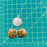 Large Earth Brown Round Treasure Mountain Turquoise, Set of 2 Dimensions