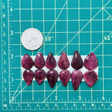 Medium Purple Teardrop Spiny Oyster, Set of 12 Dimensions