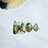 Large Sea Green Mixed Crescent Lake Variscite, Set of 5 Background