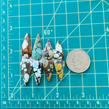 Small Mixed Teardrop Mixed Turquoise, Set of 8 Dimensions