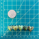 Small Sea Green Heart Yungai Turquoise, Set of 5 Dimensions
