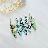 Large Mixed Shield Mixed Turquoise, Set of 10 Background