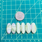 Medium Lime Green Oval Green Serpentine Serpentine, Set of 6 Dimensions