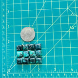 Small Mint Green Barrel Crescent Lake Variscite, Set of 12 Dimensions