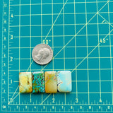 Medium Mixed Bar Mixed Turquoise, Set of 4 Dimensions