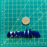 Small Deep Blue Mixed Lapis Lazuli, Set of 8 Dimensions