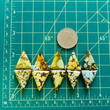 Medium Mixed Triangle Mixed Turquoise, Set of 10 Dimensions