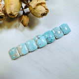 Medium Faint Blue Barrel Sand Hill Turquoise, Set of 7 Background