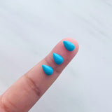 5x7mm Teardrop Sleeping Beauty Turquoise Cabochons, Set of 4