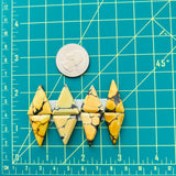 Medium Royal Orange Triangle Treasure Mountain Turquoise, Set of 8 Dimensions