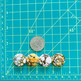 Medium Royal Orange Round Purple Lavender Variscite, Set of 4 Dimensions