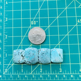 Large Sky Blue Barrel Sand Hill Turquoise, Set of 4 Dimensions
