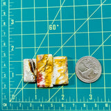 Large Royal Orange Bar Golden Birch Turquoise, Set of 3 Dimensions
