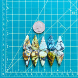 Large Mixed Teardrop Mixed Turquoise, Set of 10 Dimensions