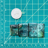 Large Deep Blue Bar Crescent Lake Variscite, Set of 4 Dimensions