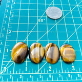 Medium Earth Brown Oval Tiger Eye Crystal, Set of 4 Dimensions