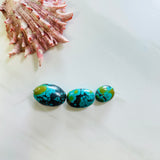 Medium Ocean Blue Oval Giraffe Beads, Set of 3 Background