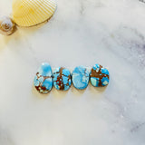 Medium Sky Blue Freeform Golden Hills Turquoise, Set of 4 Background