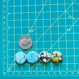 Medium Mixed Round Mixed Turquoise, Set of 4 Dimensions