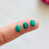6x8mm Oval Malachite, Set of 4