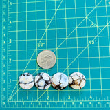 Medium White Round Purple Lavender Variscite, Set of 4 Dimensions