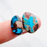 Medium Sky Blue Freeform Bisbee Turquoise, Set of 2 Background
