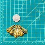 Large Royal Orange Shield Treasure Mountain Turquoise, Set of 5 Dimensions